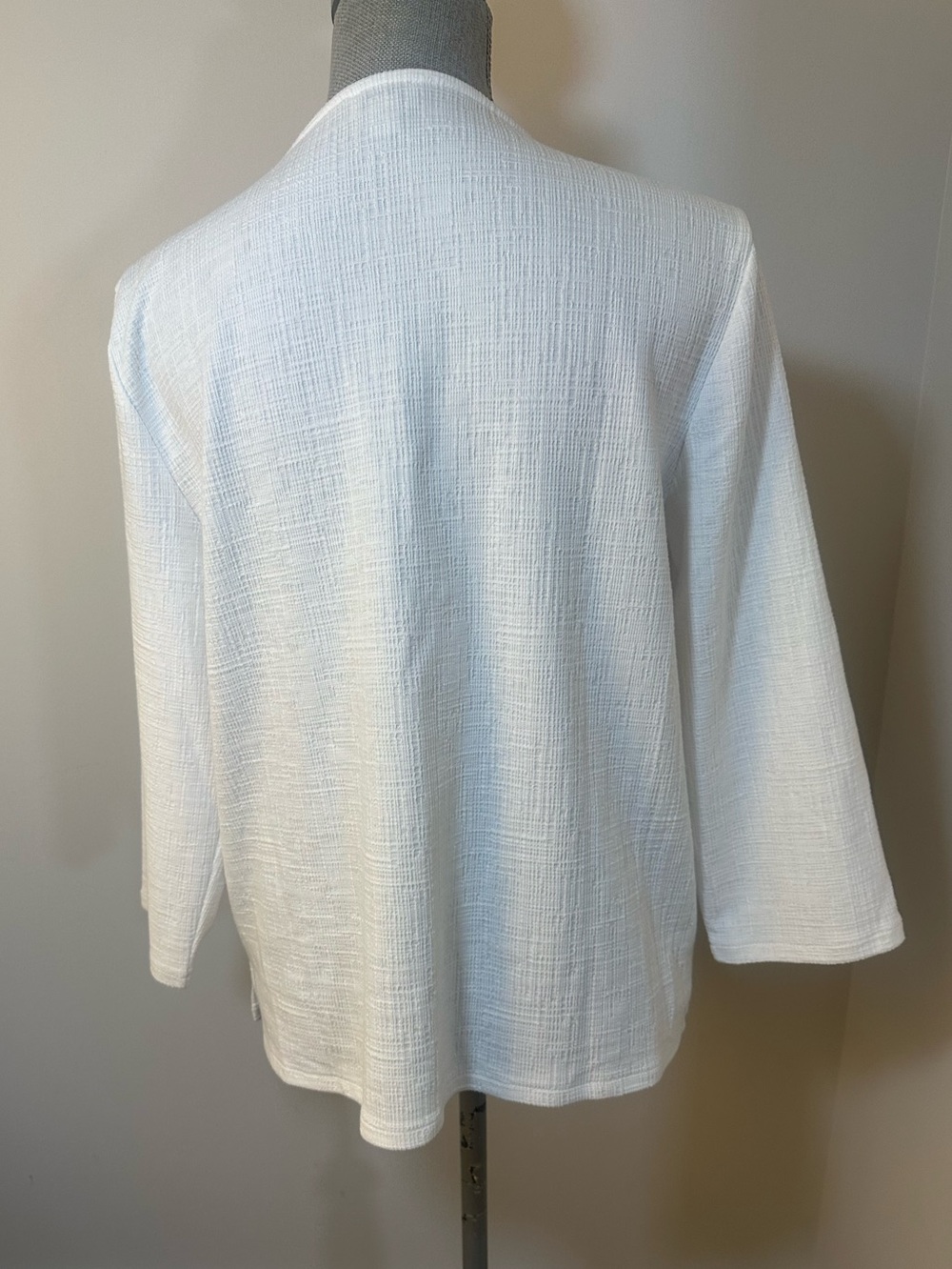 J. Crew White Waffle-Knit Top size Large - Picture 2 of 13
